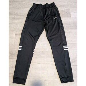 Adidas Youth Boys Sz XL 18-20 Three Stripe Pants Black AK5710
